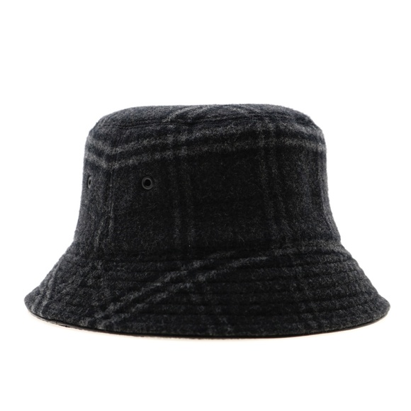 Burberry Wool Check Bucket Hat Size M New - Picture 2 of 5